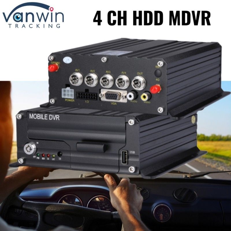 4CH 1080P DVR Fleet Management System HDD Digital Video Recorder With 4G GPS Vehicle Tracker