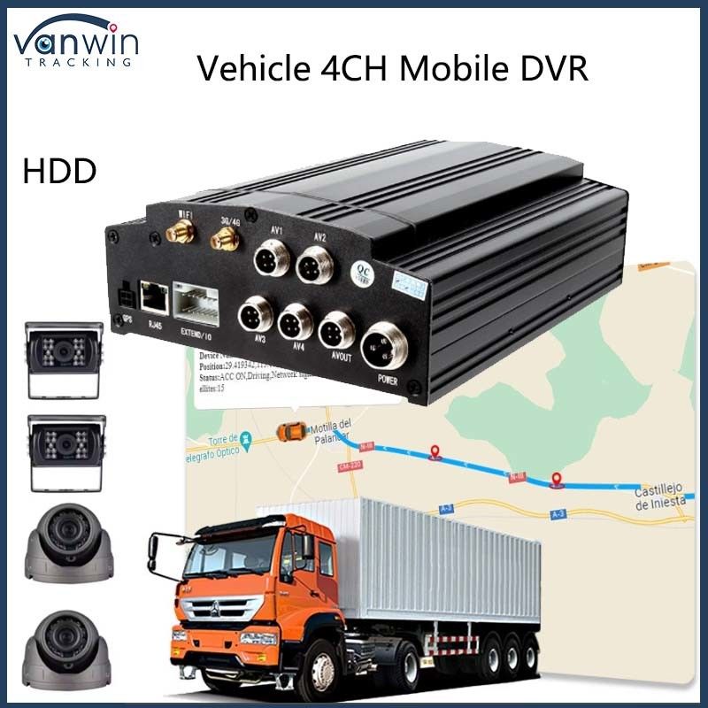 4 Channel Mobile DVR 4G GPS WIFI HDD 1080P AHD Card DVR For City Bus Trucks