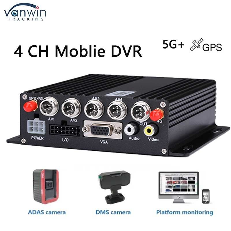 4 Channel Car DVR with 5G GPS AHD Camera SD Card Video Recorder for Truck Bus