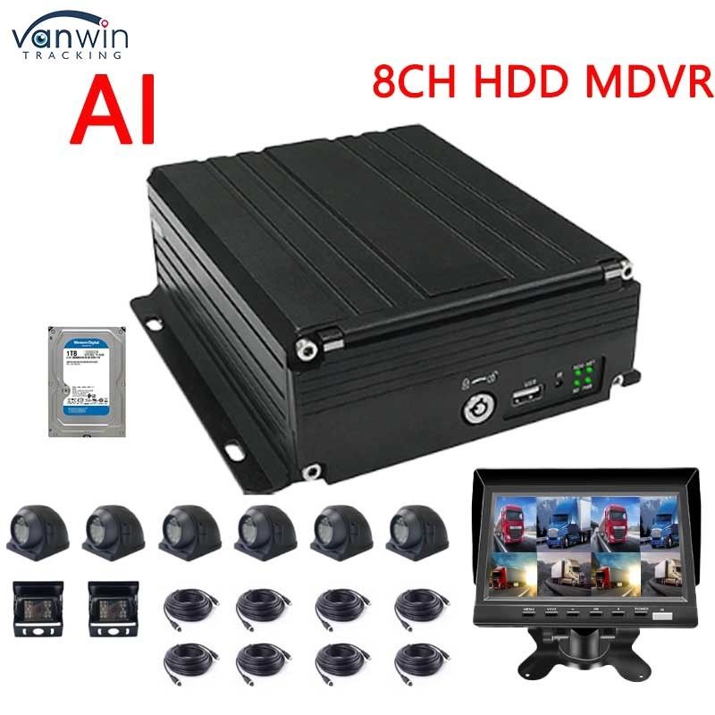 8CH 1080P AI MDVR with ADAS DMS, 4G GPS Vehicle Video Recorder for Truck Bus, Support HDD SSD OEM