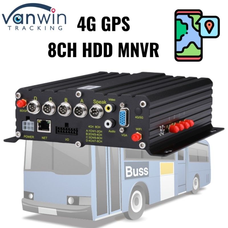 OEM 8 Channel HDD MNVR Vehicle Safety Video Recorder For Truck Bus Van Fleet