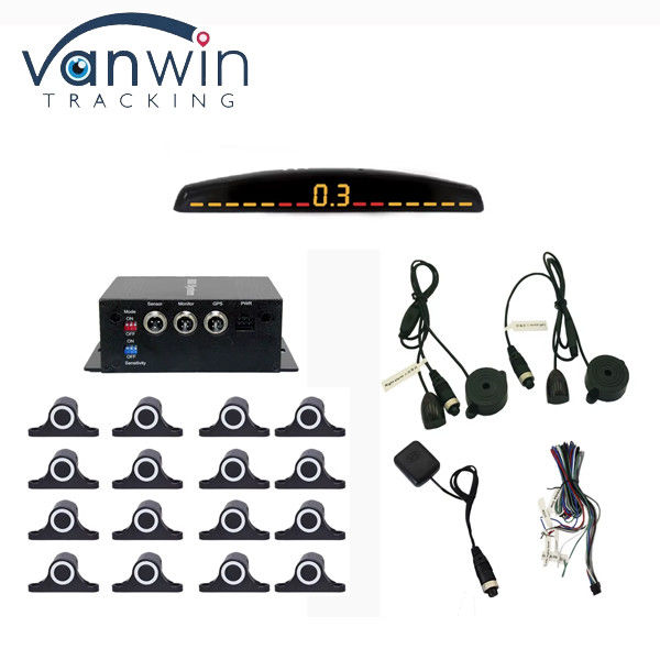 LCD Display 12 Sensors Reverse Backup Assistance Radar Monitor Parking System for 5M Heavy Trucks