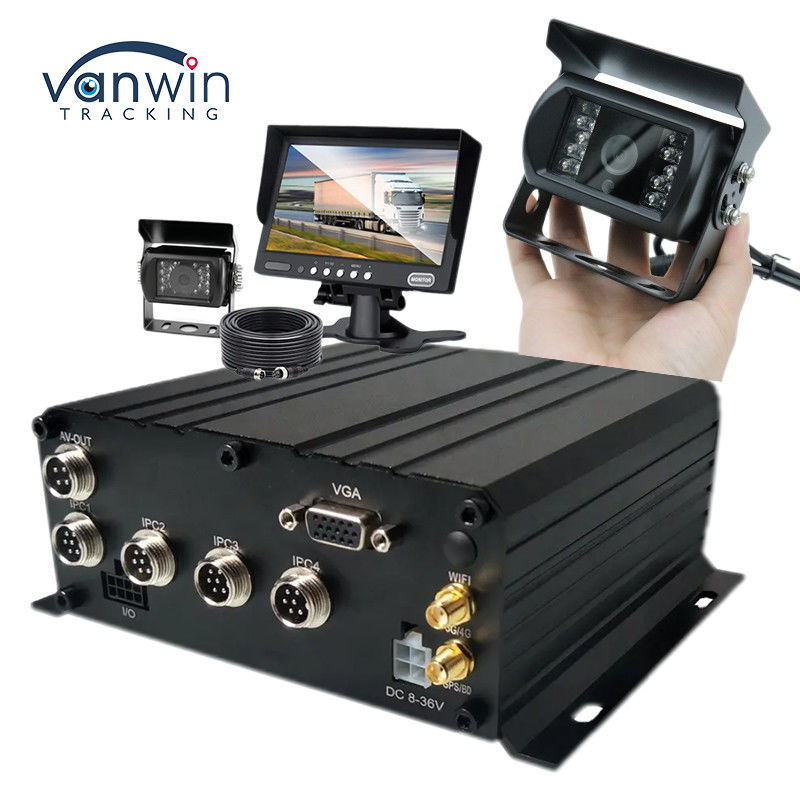 In-Vehicle 4CH AHD 1080P Mobile Surveillance System with HDD Storage & HD Monitoring Display