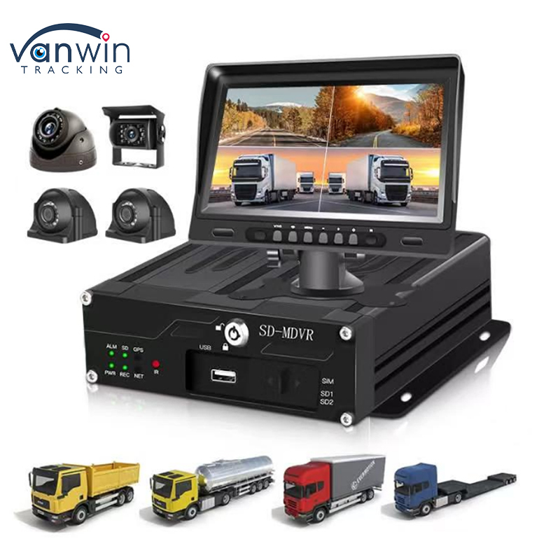 4G WiFi GPS Vehicle MDVR Recorder 4 Channel 1080P HD Truck DVR with Night Vision Motion Detection Real-Time Tracking