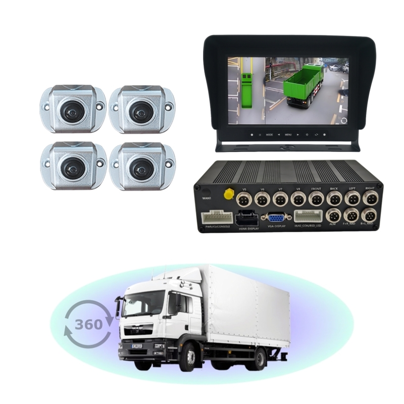 360 Degree Surround View 3D Heavy Duty Truck Camera System AI Blind Spot Detection for Truck Bus RV Car Reversing Aid