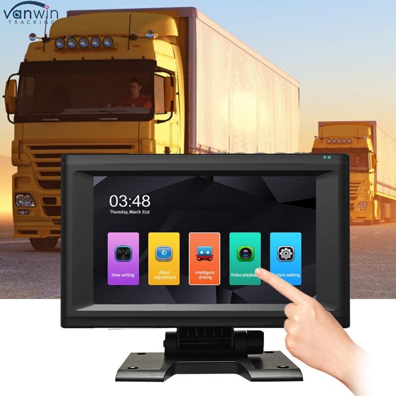 AI MDVR 7 Inch Touchscreen Video Recorder Featuring Four Channel Panoramic Monitoring and Blind Spot Detection System