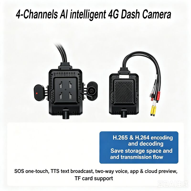 24V 4CH AI Dash Cam Kit Vehicle Security Camera DVR with DMS ADAS BSD Side Camera for Truck/Bus