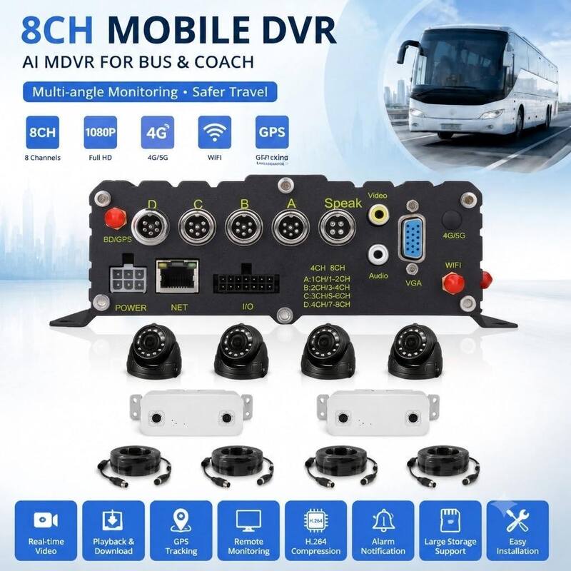 4G WIFI Bus Passenger Counting System With Real-Time Counting and 98% Accuracy MDVR