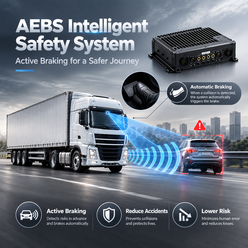 AI MDVR with 77GHz Radar AEBS Dashcam Recorder for 200m Vehicle Detection and Graded Deceleration Braking