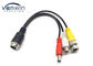 MDVR System 24cm Car Video Camera Cable 4P M12 To BNC Male