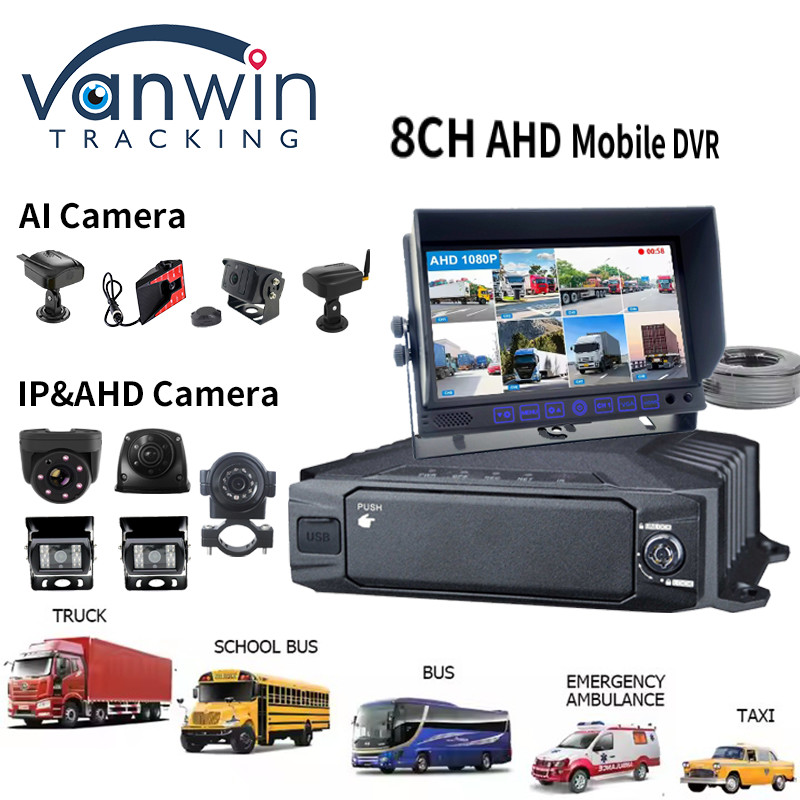 1080p HDD 8ch Mobile DVR 4g GPS WIFI MDVR Kit Camera System For Vehicle ...