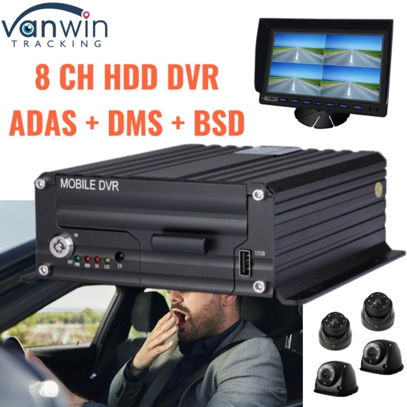 Advanced 8CH AI HDD DVR With ADAS DMS BSD 4G GPS For Vehicle Security ...
