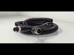 Car Video Aviation Spring Wire Trailer Connector Wire 4-Pin/RCA Spiral Extension Curled Cable